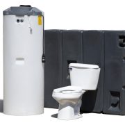 Photo of Mr. John aqua flush - Aqua Flush - images without text - portable flushing toilet and sink system from Mr. John Portable Toilet Rental