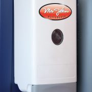 Photo of the Mr. John Hand Dispenser with sanitizer