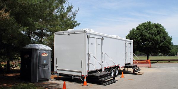 Photo of Classic 30 trailer and a wheelchair accessible toilet unit