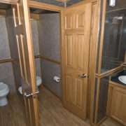 Photo of the interior of the Mr. John Elite 30 Restroom Trailer