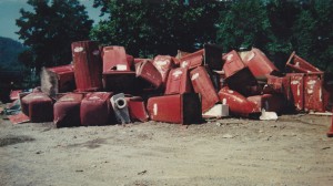 Pile of Fiberglass Toilets