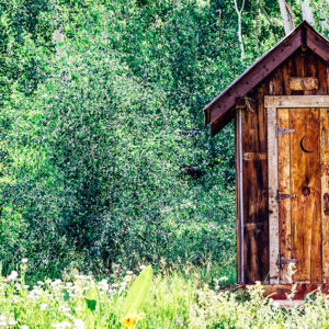 wooden outhouse